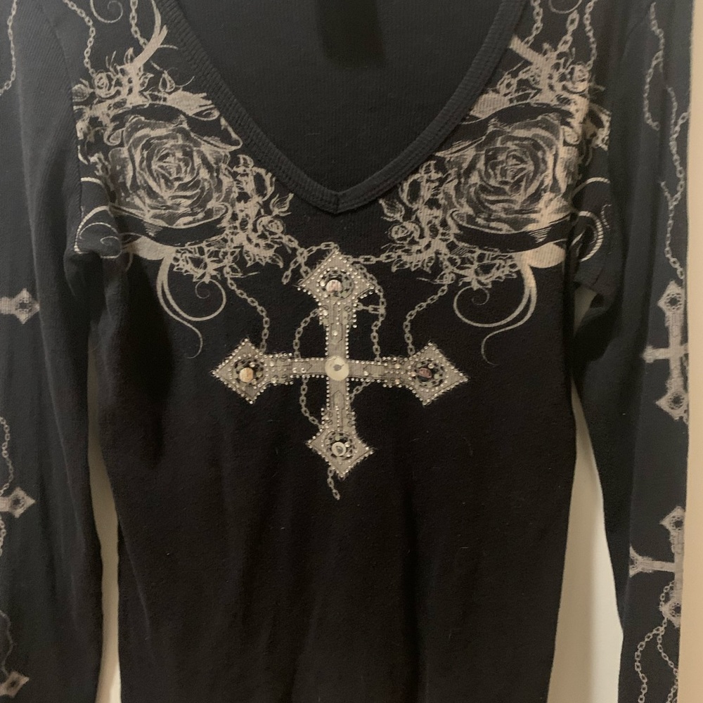 Long sleeve cross top